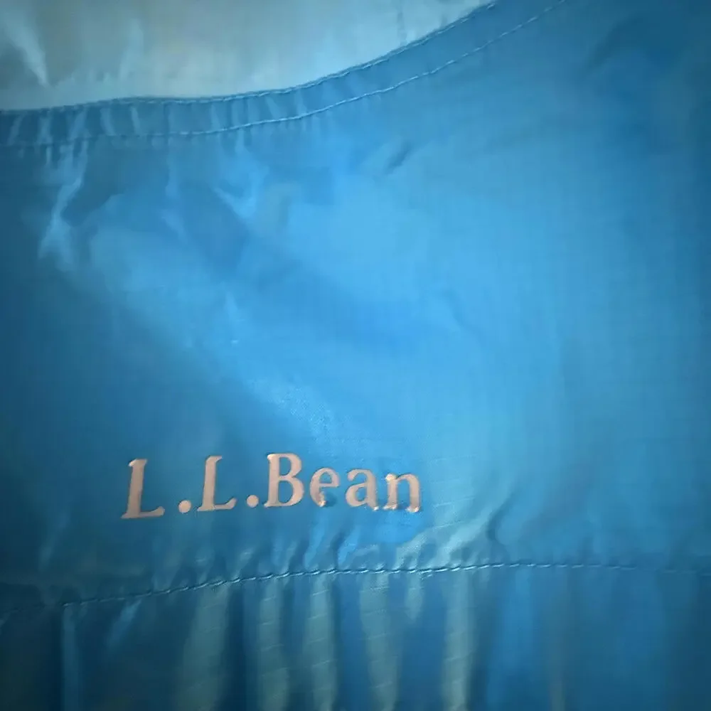 LL BEAN Youth Size Small (8) Blue  Hooded Full Zip‎ Windbreaker/Rain Coat